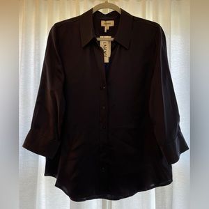 L'AGENCE Navy Dani Silk Blouse